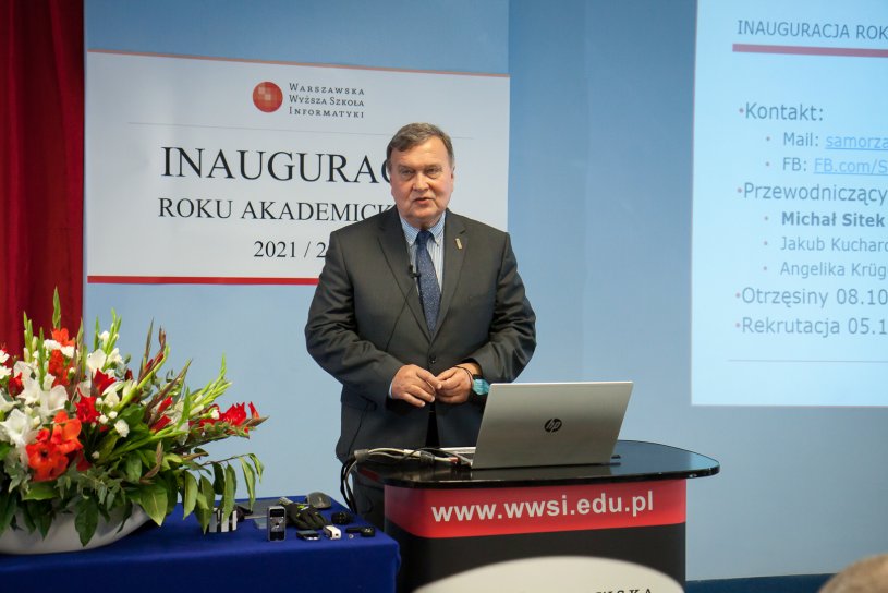 Inauguracja roku akademickiego 2021/2022, przemawia prezydent prof. Andrzej Żyławski