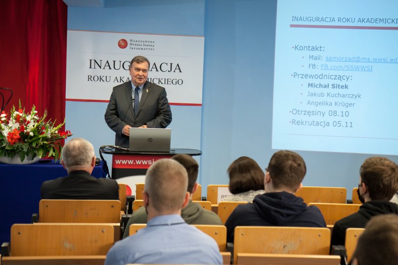 Inauguracja roku akademickiego 2021/2022, przemawia prezydent prof. Andrzej Żyławski